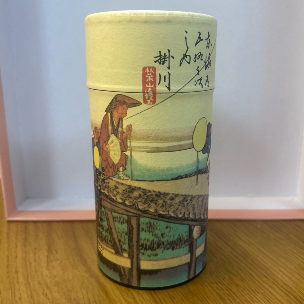 Japanese Tea caddy CHAZUTSU TOKAIDO-53TSUGI YOKKAICHI design WASHI Kyoto Japan